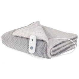 Orbegozo Manta Eléctrica Térmica MAH 2050/ 200x170 cm, 3 Niveles de Calor, Apagado Automático, Lavable a Máquina, Gris y Blanca